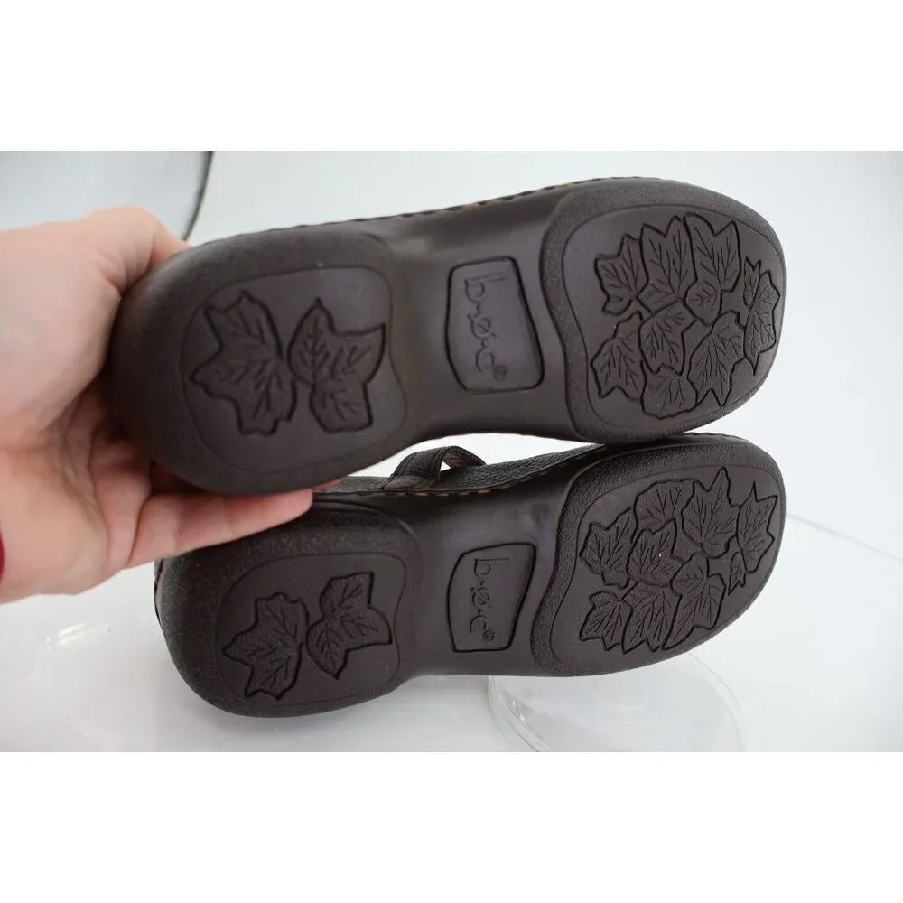Born Girls Mary Jane Shoe Size 5 Brown Leather Flat Opanka Comfy Casual